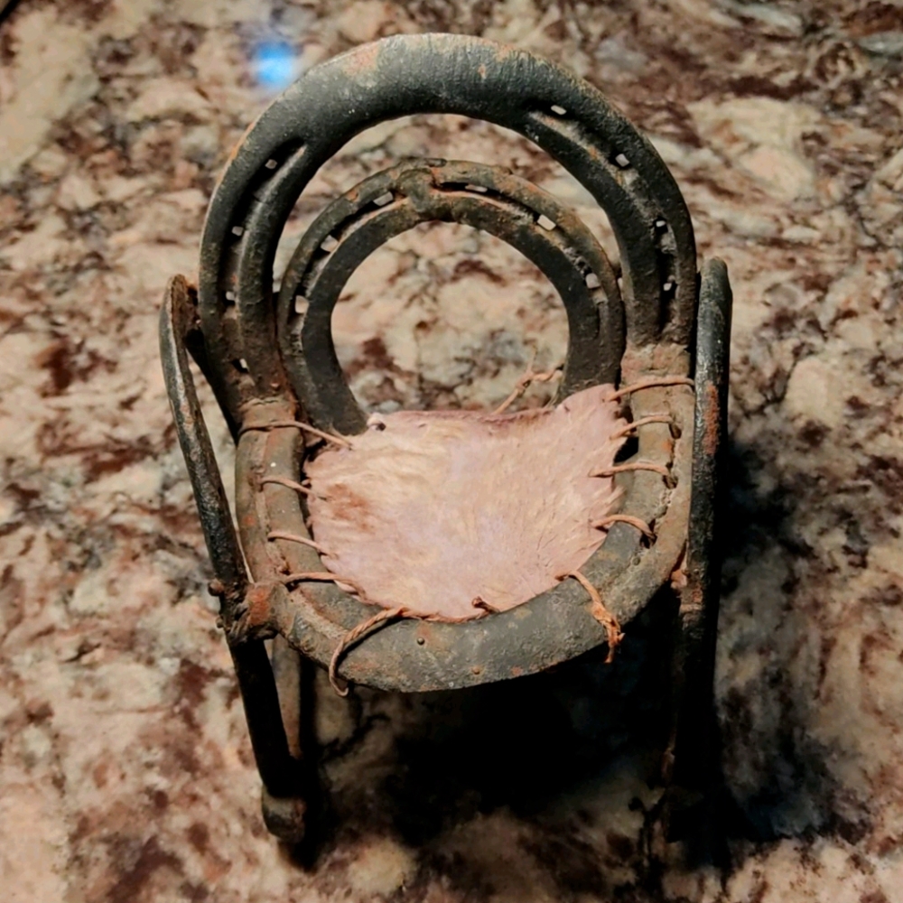 Antique folk art Horse shoe Rocking chair